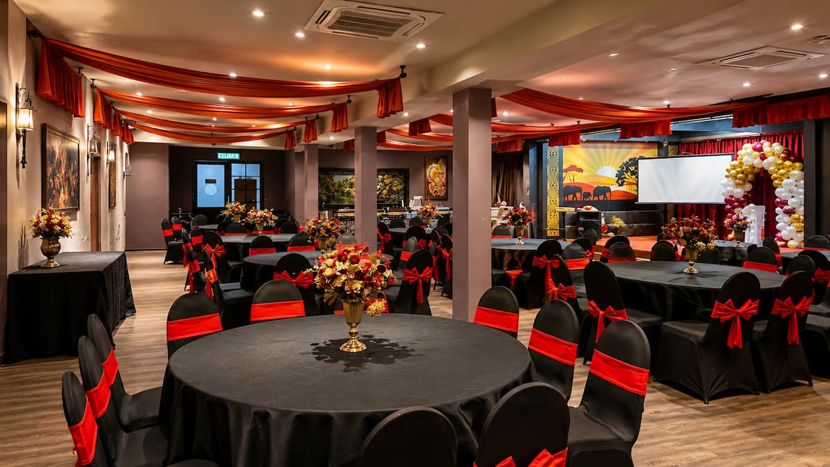 Decorated private event space at Gajaa at 8, Bangsar